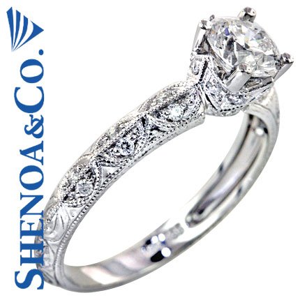 0.16 CT ROUND DIAMOND ANTIQUE STYLE ENGAGEMENT RING SETTING MADE IN 14K WHITE GOLD