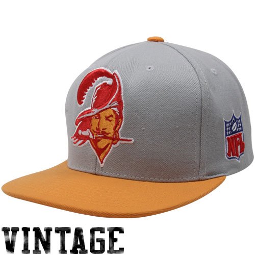 Mitchell & Ness Tampa Bay Buccaneers Orange Glaze-Gray Two-Tone XL Logo Fitted Hat