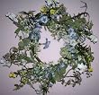24" Artificial Morning Glory & Pansy Flower Wreath