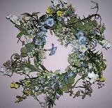 24 Artificial Morning Glory & Pansy Flower Wreath