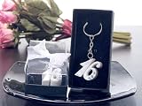 Pearl White Sweet 16 Keychain Favors with Rhinestones