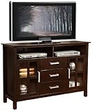 Simpli Home Kitchener Tall TV Media Stand for TVs up to 60", Dark Walnut Brown