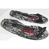 Redfoot redfoot Womens' black/silver after party folding up beautiful slip on pumps BNIB