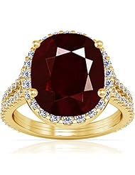 18K Yellow Gold Cushion Cut Ruby Ring With Sidestones (GIA Certificate)