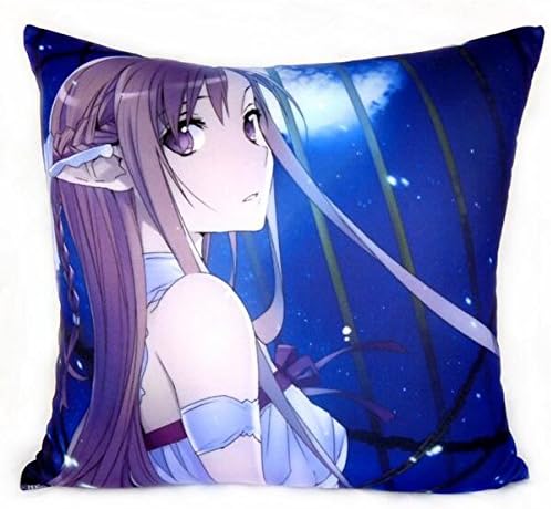 Japanese Anime Sword Art Online Pillow S. A. O. Asuna Print Throw Pillow (Fabric, Double Sided- 17.7*17.7 inch)