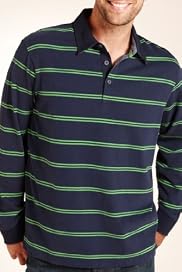 Blue Harbour Pure Cotton Double Fine Stripe Rugby Shirt [T28-2510B-S]