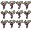12 Clusters (With 612 Grapes) 7" Artificial Grapes with Leaves Rose Green