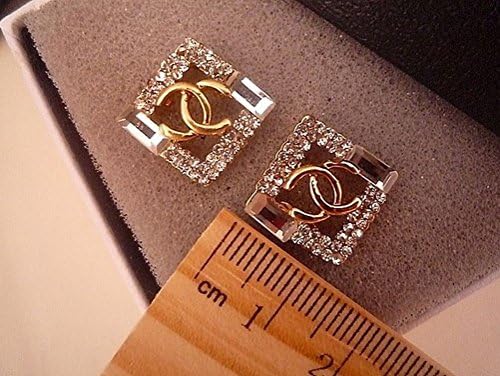Greatmate Stylish Metallic Square Rhinestone Earrings