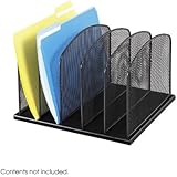 Safco Products 3256BL Onyx Mesh Desktop Organizer with 5 Vertical Sections, Black