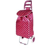 from JAM Pink/Blk Dots Folding Wheeled Festival Shopping Trolley