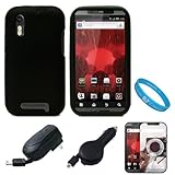 Black Protective Silicone Skin for Motorola Droid Bionic XT865 (Verizon Wir ....
