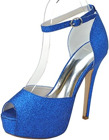 ZENF Women's High Heel Pump Blue 5.5 US