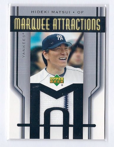 2005 Upper Deck Marquee Attractions Hideki Matsui New York Yankees Game Used Jersey Baseball Card