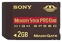 Sony 2 GB High Speed Memory Stick PRO Duo Media (MSX-M2GN) (Retail Package)
