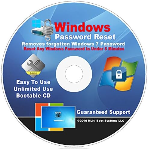 Windows 7 Professional Password Reset CD Disc - Remove Forgotten Passwords Fast - Works on Windows 7 Professional 32-Bit &amp; 64-Bit