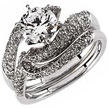 14K White Gold Stylish Snake Diamond Engagement Ring (Center stone is not included)