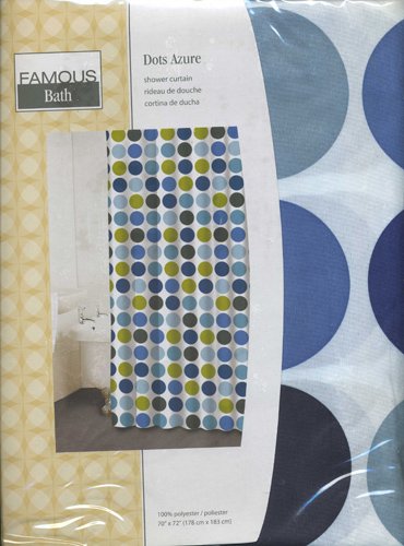 Famous Bath Dots Azure Shower Curtain