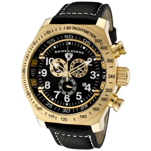 Mens SL Pilot Chronograph Black Leather