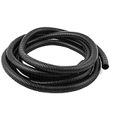 uxcell コルゲートチューブ　パイプ　ホース　プラスチック製　3.5M長さ　ブラック