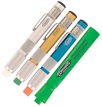 Chalk Holder Combo Pack - Commando Anodized Pro Series Handles (1each Clear, Gold & Blue Anodized) with One Piece colored or white Standard 3/8" School Chalk in Each Holder - SAVE 5% and Receive FREE Fluorescent HighLighter