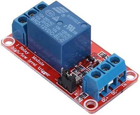 Ecoolbuy 12V 1-Channel Relay Module w/ Optocoupler H/L Level Trigger for Arduino 5mA