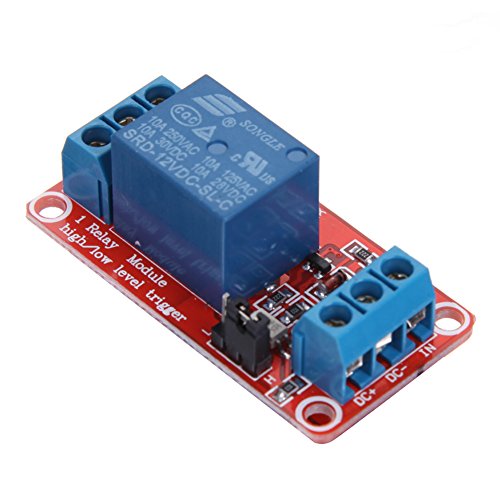 Ecoolbuy 12V 1-Channel Relay Module w/ Optocoupler H/L Level Trigger for Arduino 5mA