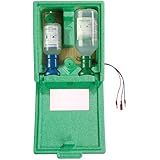 Bel-Art Scienceware 248805053 Plum Heated Eyewash Station with 200mL pH-Neutralizing Solution and 500mL 0.9% Saline Solution