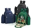 On-The-Go Backpack Picnic Set for 4 with Dual Detachable Wine Carriers - NAVY