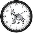 Wolf (Cartoon) Dog Wall Clock by WatchBuddy Timepieces (White Frame)