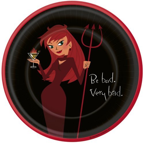 Creepy Cocktail Devil Girl Dessert Plates 8ct