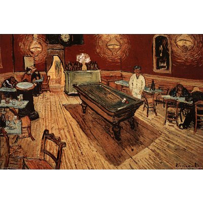 Vincent Van Gogh Night Cafe with Pool Table Art Print Poster - 24x36
