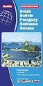Brésil, Bolivie, Paraguay, Suriname, Guyana, et Guyane française - Carte routière et touristique (échelle : 1/4 000 000) - Plans avec index du centre-ville de Rio de Janeiro et de Sao Paulo.