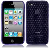Purple Diamond Hybrid XYLO-GEL Skin / Case / Bumper for the Apple iPhone 4 / 4G Mobile Phone.