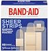 Band-Aid Brand Adhesive Bandages, Sheer, 80-Count Assorted Sizes (Pack of 6)