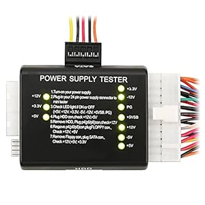 Leegoal 20 / 24-pin Power Supply Tester for ATX / SATA / HDD, Black