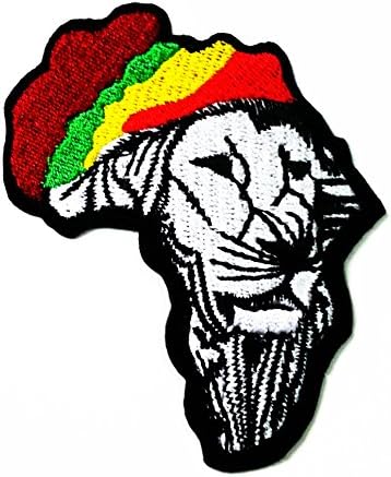 Rasta Lion of Judah Rastafari Ethiopian Reggae Jamaica Flagjacket Shirt T-shirt Patch Sew Iron on Logo Embroidered Badge Sign Emblem Costume By Jupeter