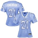 Reebok NFL Equipment San Diego Chargers #21 LaDainian Tomlinson Light Blue Ladies Vibrant Replica Football Jersey