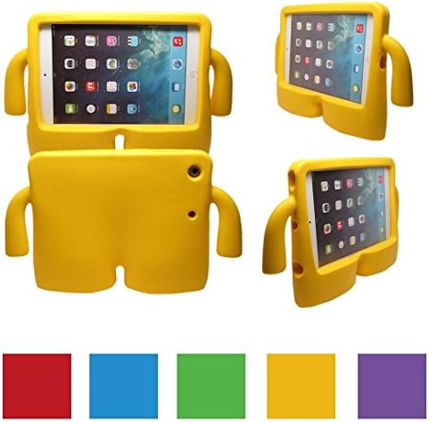 KUSTOM KABLES, iPad Mini Kids Case, Playful Kids Shock Proof Foam Case Cover Stand for iPad Mini/iPad Mini 4 (YELLOW)