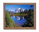 Mount Shukshon Lake Snow Trees Landscape Home Decor Wall Picture Oak Framed Art Print