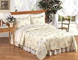 Elm Creek Rose Garden Country Cottage 3pc Quilt and Shams Bedding Set - Available in King and Queen