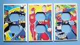 3 NEW Batman Superman Flash Justice League OUTLET Switch Plate Switchplate