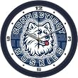 Connecticut Huskies - UConn Suntime 12" Dimension Glass Crystal Wall Clock - NCAA College Athletics
