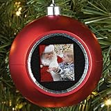 Review Brookstone  / Digital Photo Christmas Ornament, Red