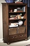 Garrett Twin Or Full Boys Wood Bedroom Furniture Set: Garrett Bookcase w/ Two Storage Baskets