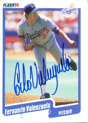 Fernando Valenzuela Autographed/Hand Signed 1990 Fleer Baseball Card