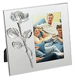 Godinger Silver Plated 4X6 Frame with Crystal Rose