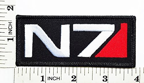 Rounded Rectangle Sci-fi Tactical Mass Effect N7 Emblem Iron on Embroidered Applique Patch