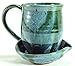 Midnight Sun Pottery Ceramic Microwave Bacon Cooker - Glacier with Green