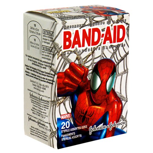 Band-Aid Adhesive Bandages, Marvel/Spider-Man, Assorted Sizes, 20 bandages