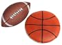 DECORATIVE WALL ART FOOTBALL AND BASKETBALL